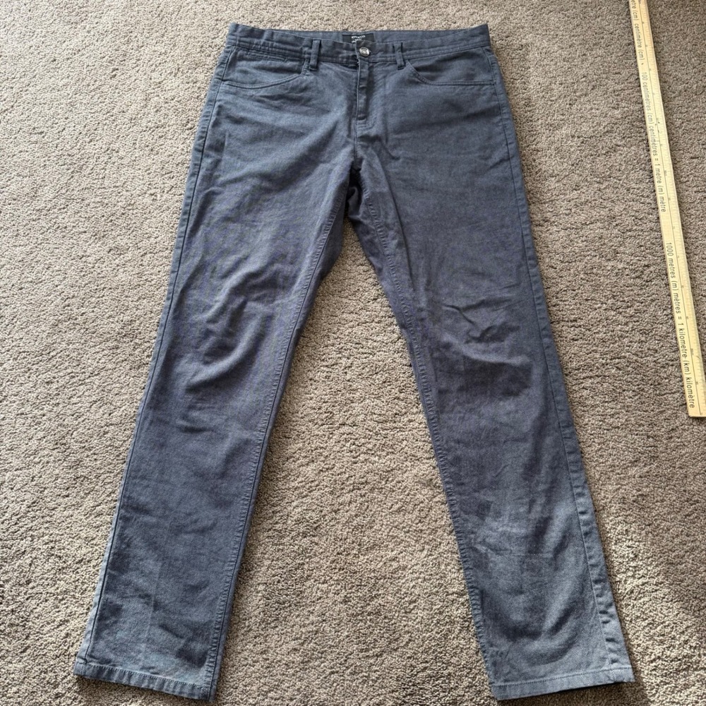 RW & CO Mens Slim Fit Dark‎ Grey Textured Dress Pants Size 33x32